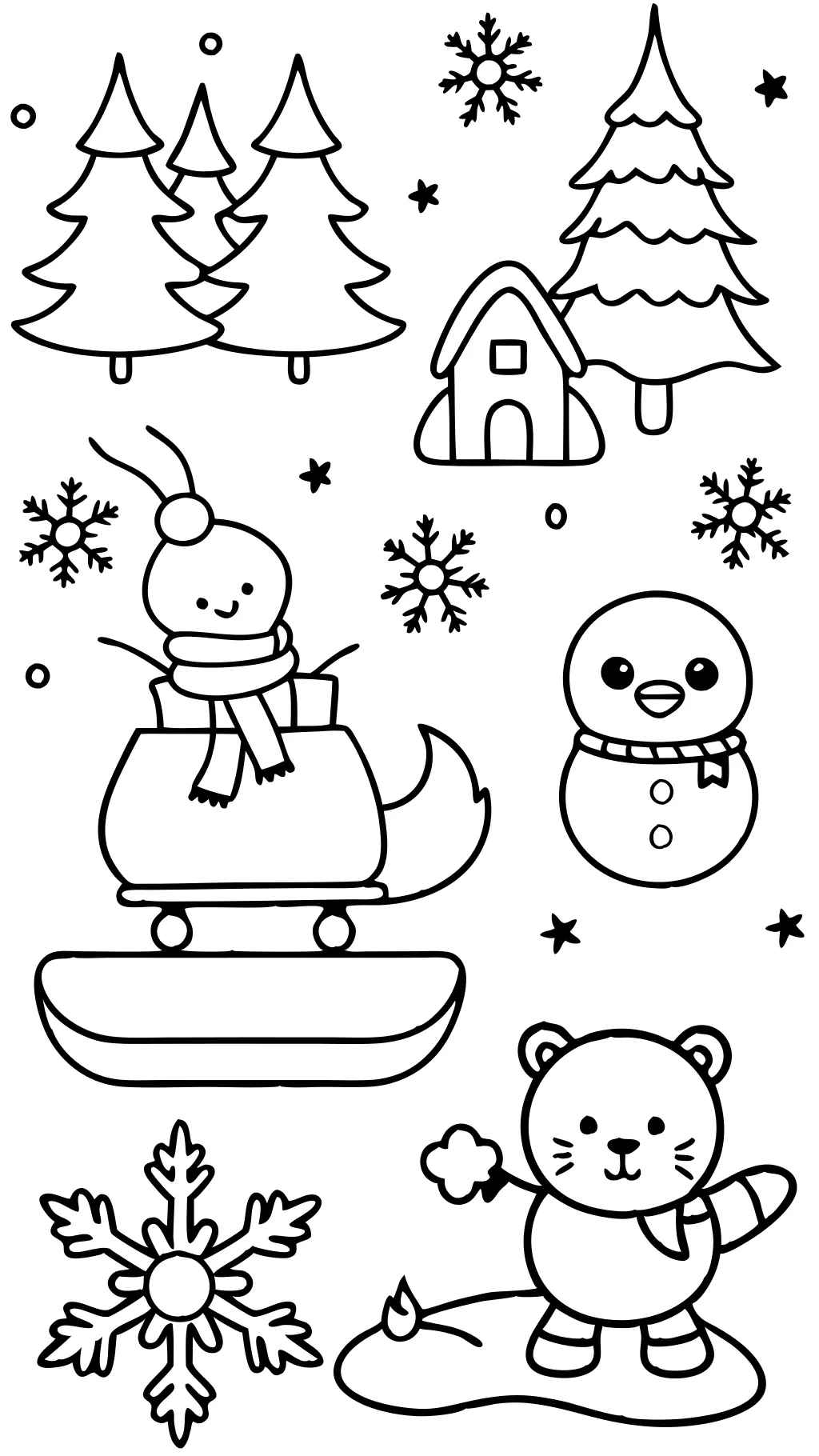 coloriages préscolaires pour l’hiver